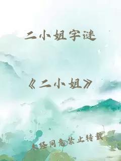 二小姐字谜